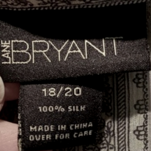 EUC LANE BRYANT Bohemian Silk Paisley Collared V-Neck Long-Sleeve Light Tunic - Picture 4 of 4